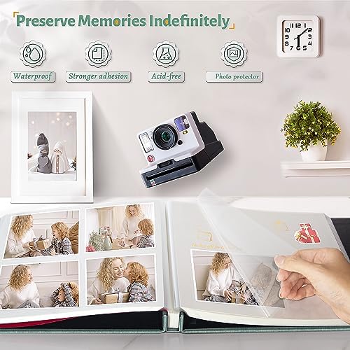 Artfeel Photo Album Self Adhesive Scrapbook,Large Photo Book for 4x6,5x7,8x10 Pictures,DIY Album for Baby Wedding Family Travel Birthday,with Metallic Pen and Scraper - Image 2