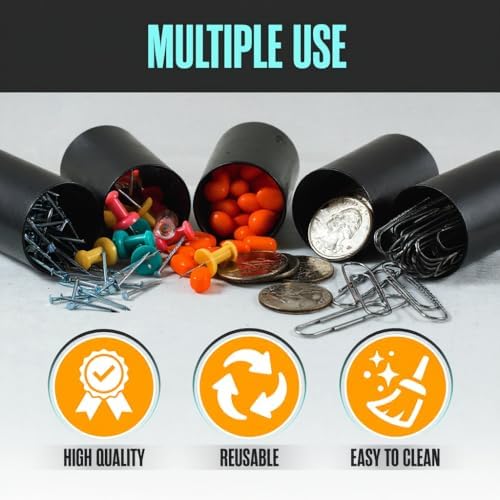 Film Canisters With Caps, Coin Storage, 35mm Case, Black, 8oz, 60 Pack - Image 4