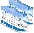 Acrylic Sign Holder 4x6, 15 Pack Clear Double Sided Menu Vertical Display Stand, Desktop Paper Holder Suitable for Restaurants, Office, Store, Show Fair by HRSDEIE