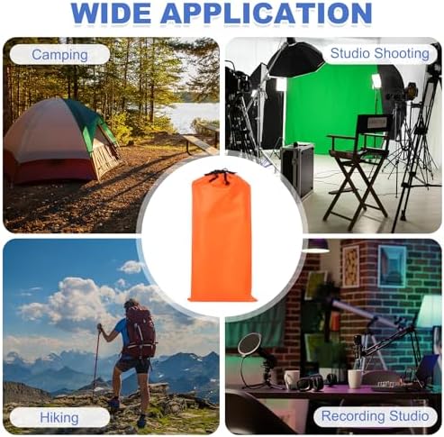 2 Pcs 18 x 10 Inch Tripod Monopod Case Bag, Oxford Cloth Foldable Tripod Carrying Case Bag with Drawstring, Fits Speaker/Light Stand/Studio/Outdoor/Travel/Camping, Orange - Image 7