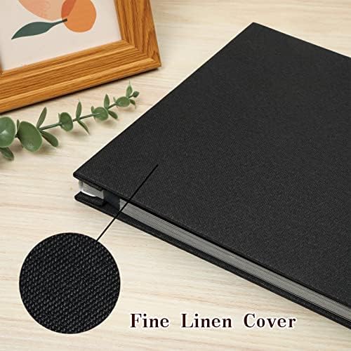 Spbapr Large Photo Album Self Adhesive Linen Cover Magnetic Scrapbook Album DIY Scrap Book 40 Black Sticky Pages for 3x5 4x6 5x7 8x10 Pictures with A Metal Pen - Image 3