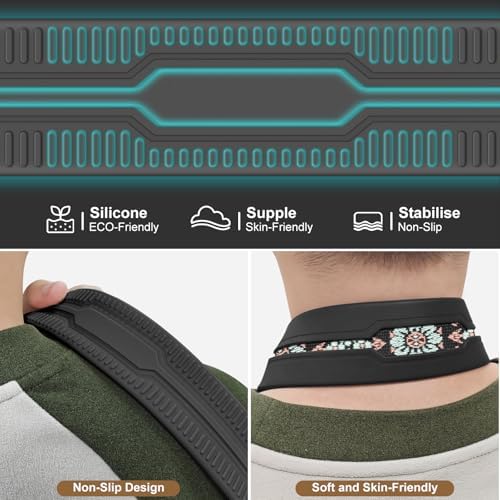 FIEIL Neck Strap Silicone Camera Straps - Padded Camera Strap, 1.5" Wide Adjustable Nylon Shoulder Strap - Compatible with Canon, Nikon, Sony, and More DSLR and Mirrorless Cameras (Green) - Image 6