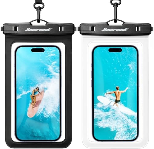 Hiearcool Waterproof Phone Pouch, Waterproof Phone Case, Black&Clear 2-Pack by Hiearcool