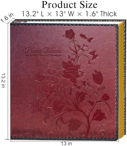 Wine Red Large Self-Adhesive Photo Album, PU Leather Cover - Image 6
