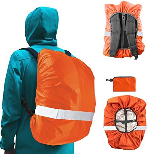 Frelaxy Hi-Visibility Backpack Rain Cover with Reflective Strip 100% Waterproof Ultralight Backpack Cover, Storage Pouch, Anti-Slip Cross Buckle Strap, for Hiking, Camping, Biking, Outdoor, Traveling - Image 2