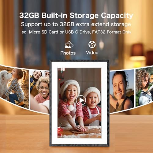 Frameo Digital Picture Frame, 10.1'' Frameo Digital Photo Frame WiFi, 32GB - Image 4