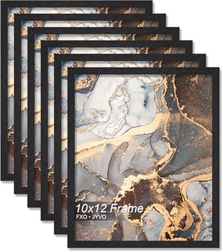 Fxojyvo 10x12 Picture Frame Set of 6 Black Engineered Wood Wall Hanging by Fxojyvo
