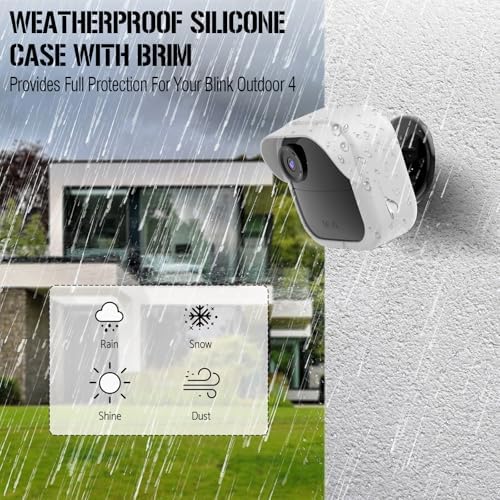 Silicone Skin Case/Cover for Blink Outdoor 4 (4th Gen)/2K+ - Weatherproof Silicone Case with Brim for Full Camera Protection, Blink Outdoor 4/2K Smart Security Camera Accessories (White, 5 P) - Image 3