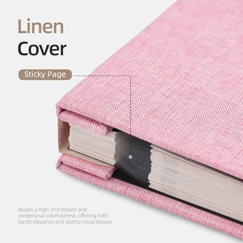 Vienrose Large Photo Album Self Adhesive for 4x6 8x10 10x12 Pictures Scrapbook Album DIY Scrap Book 40 Sticky Pages with A Metallic Pen 13"x12.6"40 Pages - Image 5