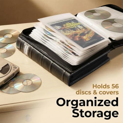 PU Leather CD/DVD Storage Binder with Zipper - 1 Pack - Image 5