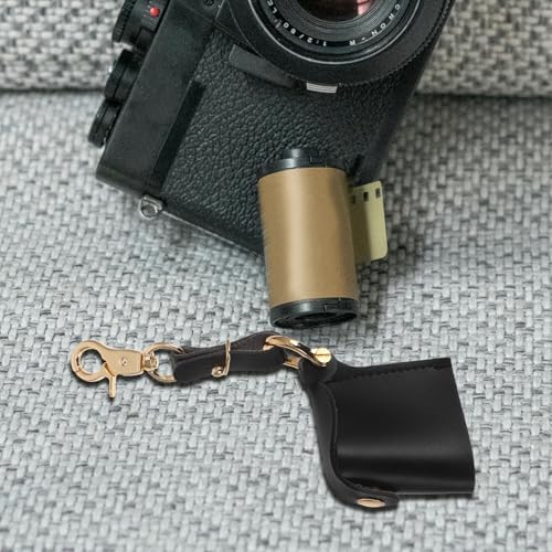 Luxshiny Small Camera Film Roll Bag with Keychain Portable Pu Leather Film Storage Case for Photographers Organizer Pouch - Image 4
