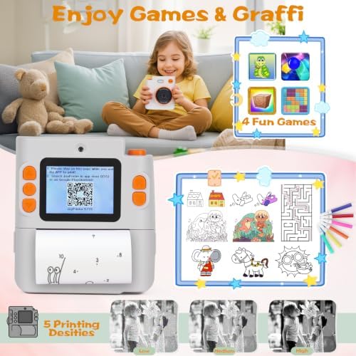 Cudinham Kids Camera Instant Print, Gifts for Age 3-12 Kids, 5 Rolls Paper - Image 5