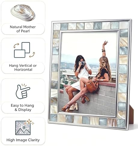 Mother of Pearl Picture Frame 8x10,Wall or Tabletop,1pc - Image 2