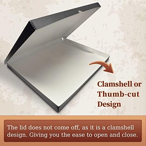 Golden State Art, Clamshell Archival Folio Storage Box 11x14, Gray - Image 4