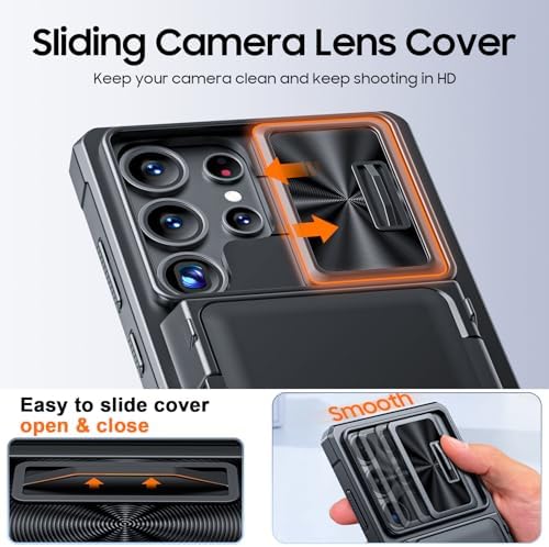 GooseBox for Samsung Galaxy S25 Ultra Case Wallet with RFID [Cards Holder][Camera Cover][Edge Raised] Full Body Shockproof Silicone Protective Phone Case for Galaxy S25 Ultra 6.9" 2025 (Black) - Image 3