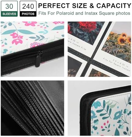Large Polaroid Photo Album Binder, 240 Pockets. Modern Floral - Image 4