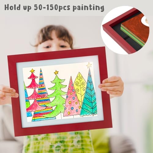 2 Pack 10x12.5 Front-Opening Kids Artwork Frames Changeable (Red) - Image 5