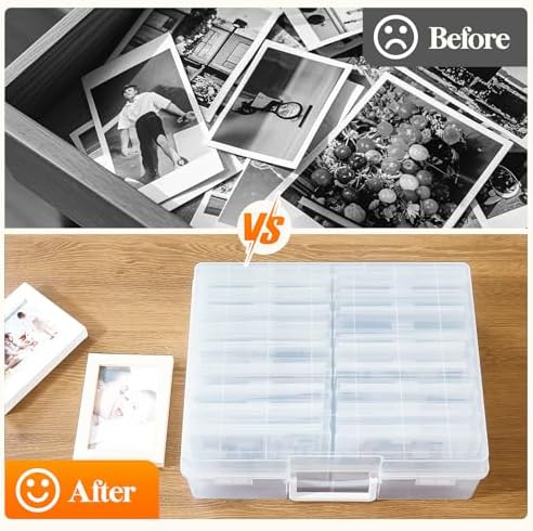 Lifewit 4x6 Photo Storage Box, 18 pcs Inner Photo Case with Lids, Clear Photo Organizers with 1 Sheet Label Sticker, Plastic Craft Storage Box for Seeds Sticker Cards Pictures Stamps Office Supplies - Image 4