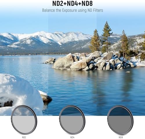 NEEWER 46mm ND Filter Pack and Lens Accessories, ND2 ND4 ND8 UV FLD CPL Filter Kit with Lens Cap - Image 2
