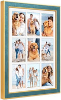 Suede 13.5x19.5 Picture Frame Display 9 Opening 4x6 Picture Frames Collage Wall Decor with Mat,Multi Photo Frame for Plexiglass,Wall Decor,1Pack,Blue by AnoziebyProductsunder