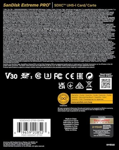 SANDISK 2TB Extreme PRO SDXC UHS-I Memory Card - Up to 250MBs - C10, U3, V30, 4K UHD, SD Card - SDSDXXD-2T00-GN4IN - Image 6