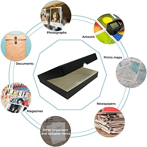 Lineco Clamshell Archival Storage Box, 9.5x12.5x1.75 Inch, Black - Image 6