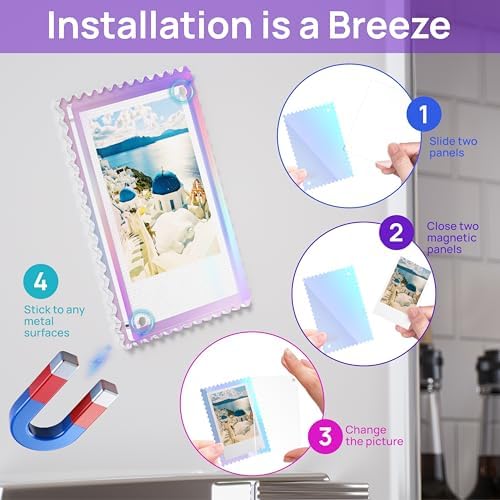 WINKINE Instax Mini Magnetic Frames, Polaroid Frame Magnets for Refrigerator, 2x3 Picture Frame for Fujifilm Instax Mini & Polaroid Film, Small Photo Frames - Image 6