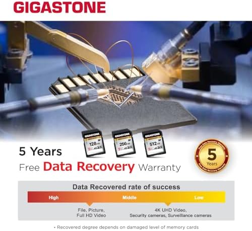 【5-Years Data Recovery】 GIGASTONE 256GB SD Card 4K Camera Pro MAX, UHS-I A2 4K SDXC Memory Card High Speed 4K UHD Video Speed up to 170MB/s Compatible with Kodak Digital Camera with 1 Mini case - Image 7