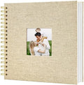 Scrapbook Photo Album with Linen Cover, 10 x 10 Inch Hardcover with Kraft White Pages Memory Book, for Travel Wedding Guest Book Christmas Baby Shower (40 Sheets/ 80 Pages, Dark Beige) by HenPisen