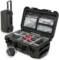 NANUK 935 Pro Photo Kit – Waterproof Travel Camera Hard Case with Padded Dividers and Wheels, 22” x 14” x 9” - Dustproof and Impact Resistant, Airline Carry-On Approved – Olive by NANUK