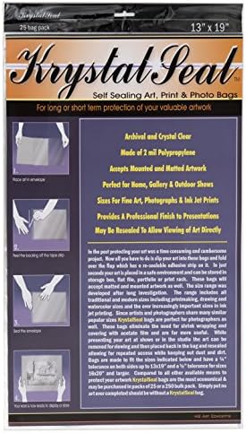 Creative Mark Krystal Seal ATC Art and Photo Bags - Archival Polyethylene Sealing Bags for Paintings, Artwork and Photo Storage - 13 x 19"- Pack of 25 by CreativeMark