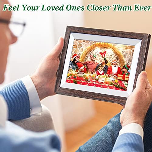 Frameo 10.1 Inch WiFi Digital Picture Frame with Frameo App, IPS Touch Screen HD Electronic Digital Photo Frame, Share Photos & Videos Instantly, Auto-Rotate Digital Picture Frame, Brown Wood - Image 5