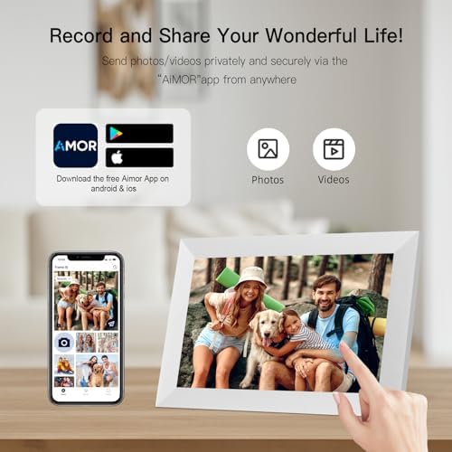 Anna Bella Digital Picture Frame 10.1 Inch IPS HD Touch Screen WiFi Smart Digital Photo Frame with 32GB Storage, Auto-Rotate, Easy Setup to Share Photos or Videos Remotely via AiMOR APP White - Image 6