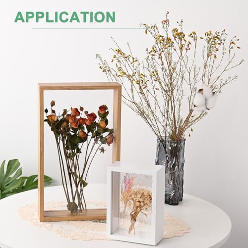 M METERXITY 1-Pack Dried Flower Frame, 7 x 12 Inch Double Acrylic Wooden Dried Flower Photo Floating Frame for Tabletop/DIY/Handicrafts [Coffee] - Image 5