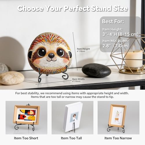 Artliving 3.5 Inch Black Mini Iron Stand Cookie Holder Display Stand Place Card Holder Display Easels at Weddings, Birthday Party (4 pack) - Image 5