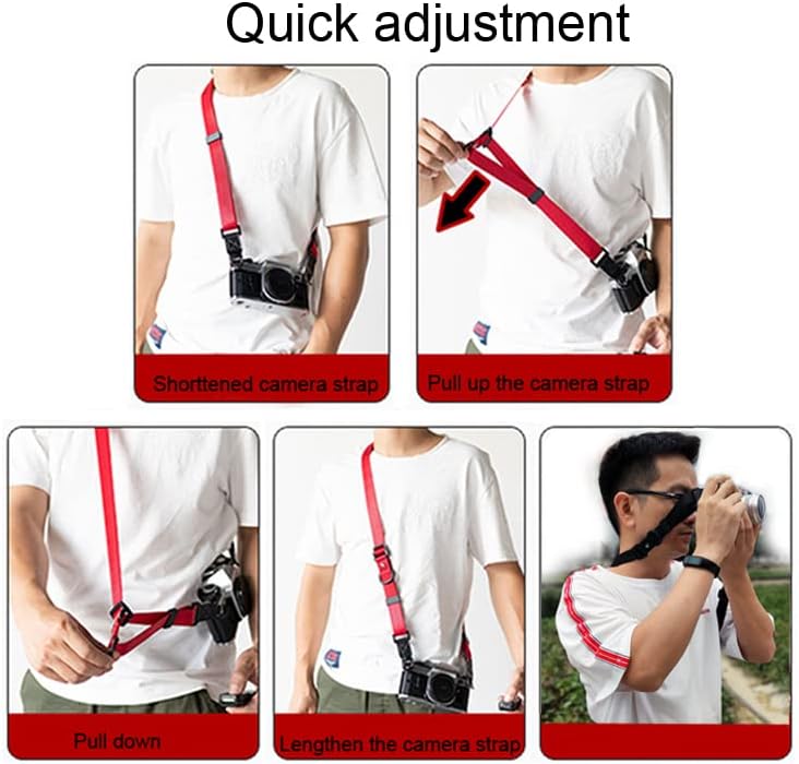 Camera Strap, Quick Adjustable Shoulder Sling Camera Neck Shoulder Strap for Leica Fuji Pentax Canon Micro Single and DSLR Camera Green - Image 4