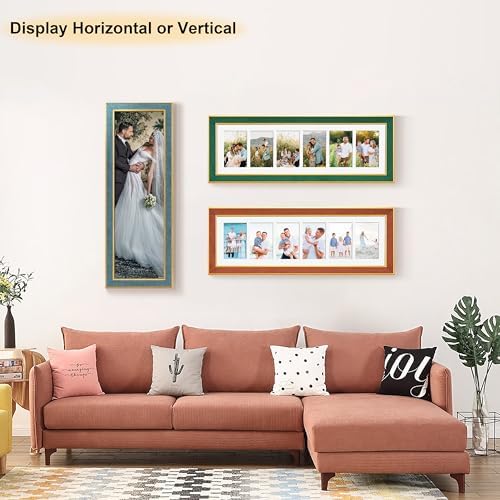 Suede 8x26 Picture Frame Display 6 Opening 4x6 Picture Frames Collage Wall Decor with Mat,Multi Photo Frame for Plexiglass,Wall Decor,1Pack,Blue - Image 6