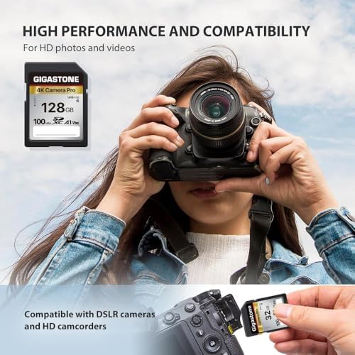 【5-Years Data Recovery】 GIGASTONE 128GB SD Card with USB Type C Card Reader, 4K Camera Pro, UHS-I A1 V30 U3 SDXC Memory Card, Speed up to 150MB/s, Compatible with Digital Camera, with 1 mini case - Image 5