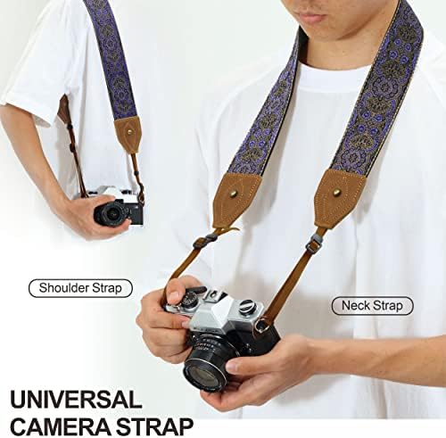 Padwa Lifestyle 2" Wide Classic Crazy Horse Art Cowhide Head Cotton Camera Straps for Photographers - Image 3