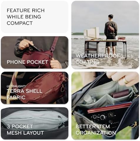 Peak Design Outdoor Sling 4L, Black, Padded Adjustable Shoulder Strap for Crossbody & Waist Carry, 3 Mesh Internal Pockets, Ideal for Carrying Cameras & Essentials, Versatile Sling Bag for Men & Women - Image 2