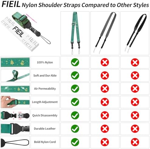 FIEIL 5Pcs Christmas iPad Strap, Adjustable Camera Neck Strap, Comfortable Shoulder Strap for Bags, Cellphone Tablet, Camera, Binocular, An Excellent Christmas Gift Choice -Green - Image 5