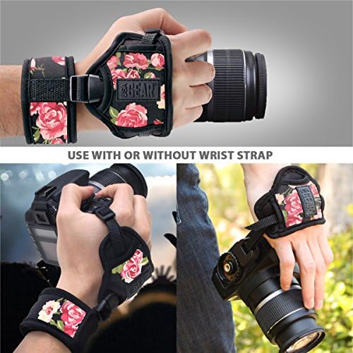 USA Gear DualGRIP Professional Grip Camera Hand Strap with Neoprene Design and Metal Plate - Compatible with Canon, Fujifilm, Nikon, Sony, and more DSLR, Mirrorless, Point & Shoot Cameras (Floral) - Image 6