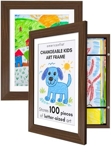 Americanflat 8.5x11 Changeable Kids Art Frame 2-Pack - Walnut by Americanflat