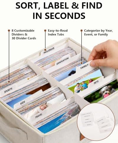 HULISEN Photo Storage Box with Lock, Photo Organizer for 2000+ 4x6 Pictures - Image 4