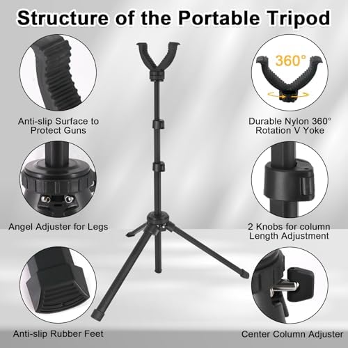 HUNTPAL Tripod Shooting Stick Rifle Table Shooting Rest, for Range Practice - Image 2