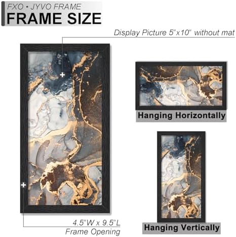 5x10 Picture Frame Set of 6 Black Engineered Wood Tabletop/Wall Hanging - Image 4
