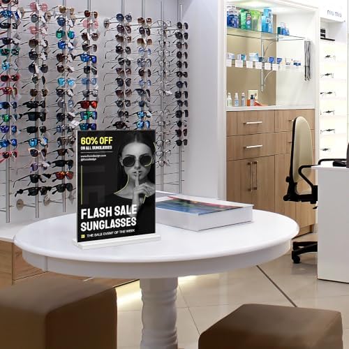 Acrylic Picture Frame 11x17 inches, 2 Pack Clear Plastic Picture Sign Holder Standing,Vertical Double Sided Picture Desktop Display for Photo,Home, Office and Store - Image 6