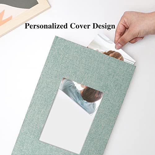 Vienrose 4x6 Photo Album,300 Pockets,Linen Cover with Window,Green - Image 3
