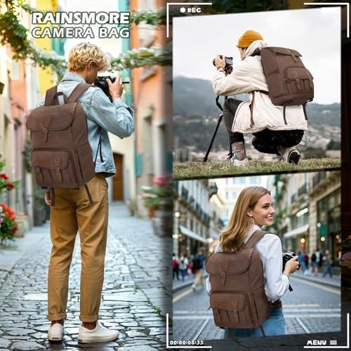 RAINSMORE Camera Backpack, DSLR SLR Mirrorless Camera Bag for Photographer - Image 4