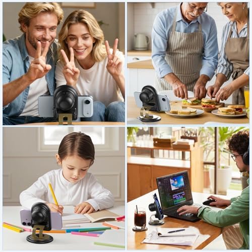 Cell Phone Stand with Instant Wireless Induction Bluetooth Speaker(Video Control/Camera Control), Portable Bluetooth Speaker for Home and Outdoors, All Day Playtime, Compatible with iOS/Android - Image 2
